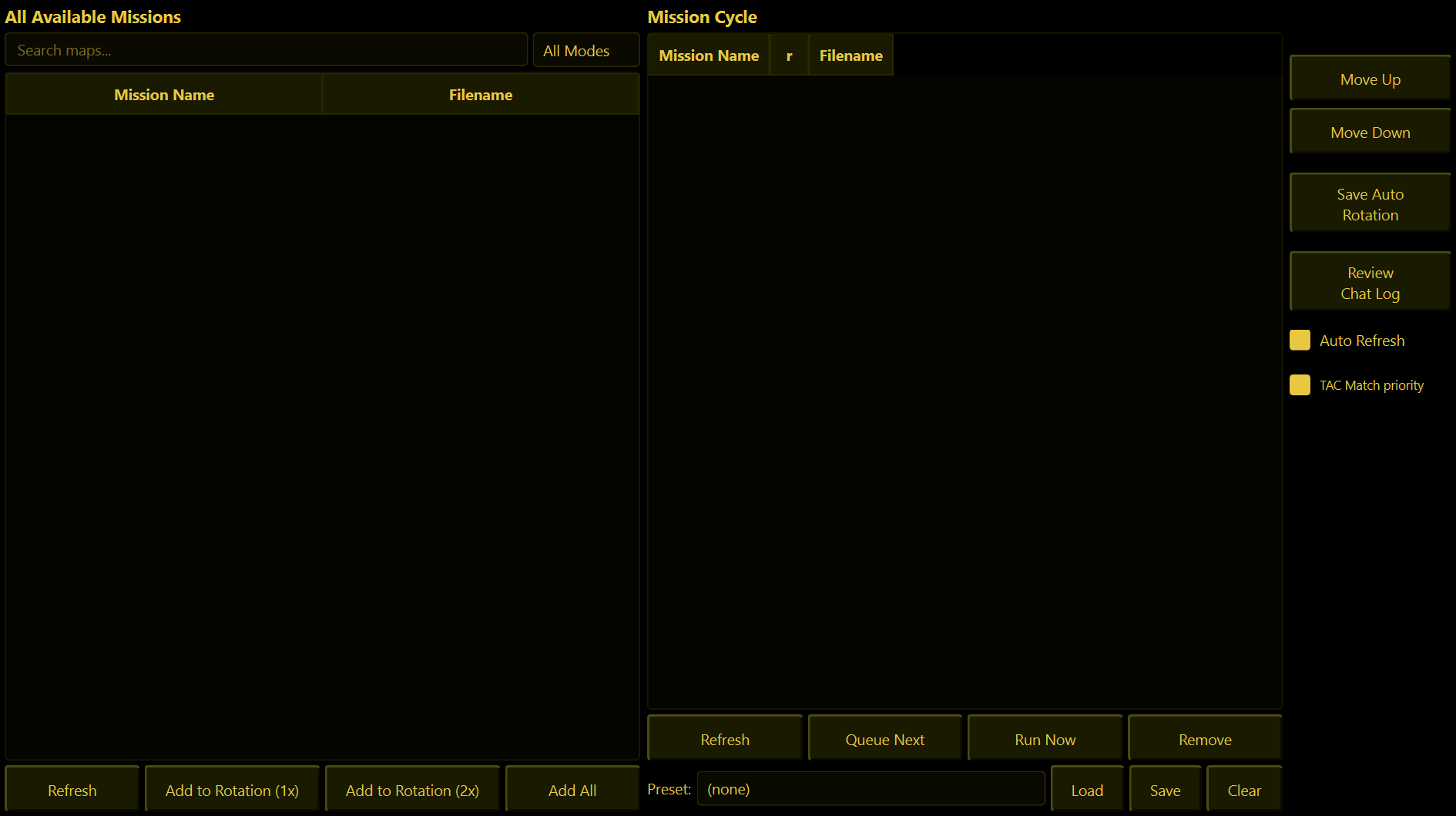 The Missions tab