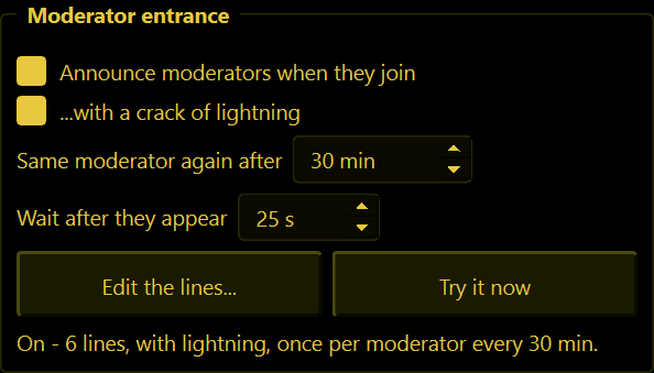 The Moderator entrance box
